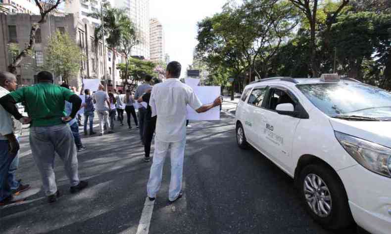 Motoristas de aplicativo fizeram protestos em Belo Horizonte(foto: Edesio Ferreira/EM/D.A Press.)
