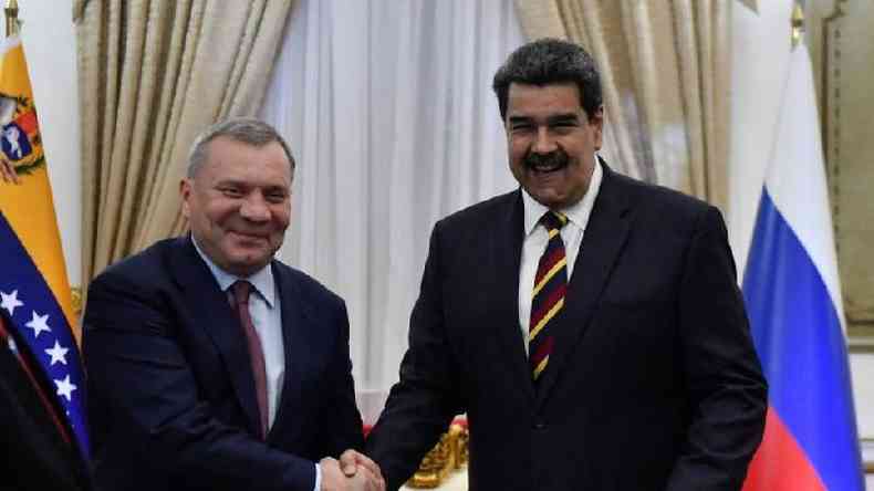 Nicolas Maduro com Yuri Borisov em fevereiro de 2022