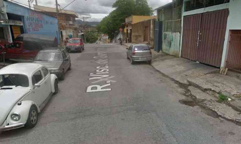 Em Contagem, crime aconteceu na Rua Visconde do Ouro Preto, no Bairro Jardim Industrial(foto: Reproduo/Google Street View)