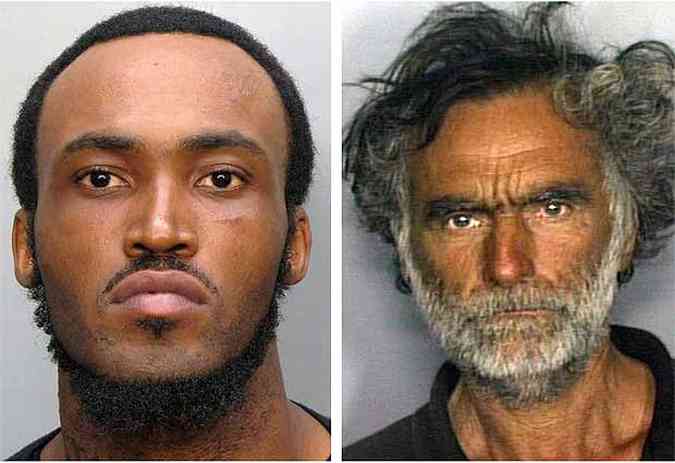 Rudy Eugene, o canibal, e sua vtima, Ronald(foto: REUTERS/Miami-Dade Police Department/Handout )