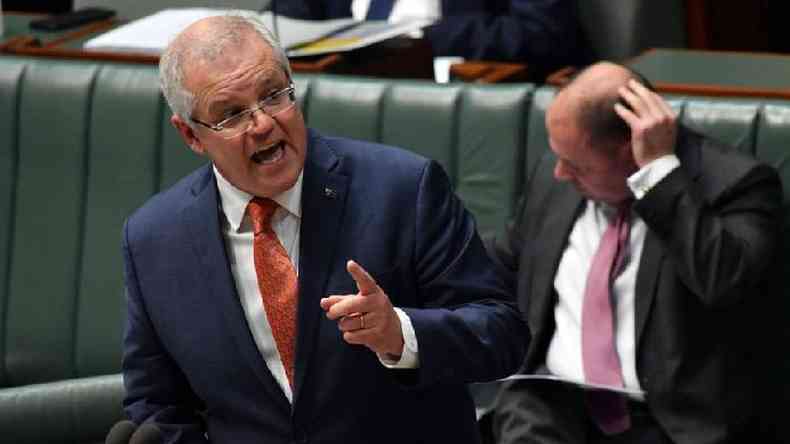 'Nunca nos deixaremos intimidar por ameaas ou negociaremos nossos valores em resposta  coero, venha de quem vier', disse Scott Morrison, primeiro-ministro australiano.