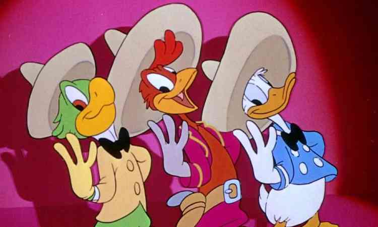 Z Carioca, Panchito e Pato Donald com chapu mexicano 