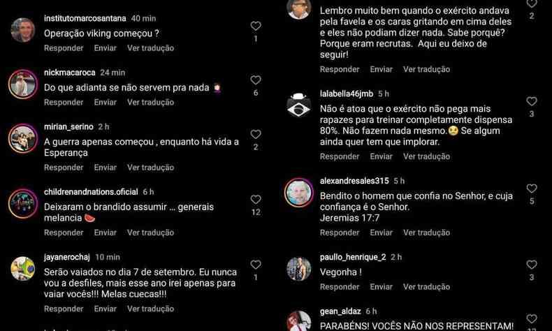 bolsonaristas atacam perfil do Exrcito nas redes