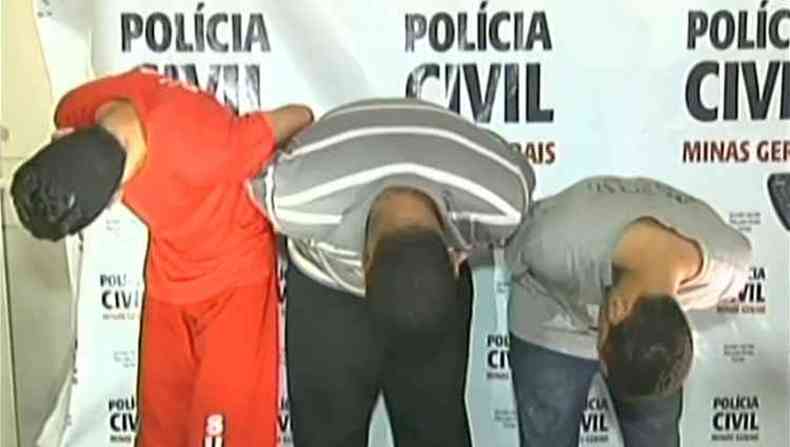 Trs integrantes da quadrilha j tinham passagens por outros crimes(foto: TV Alterosa/Reproduo)