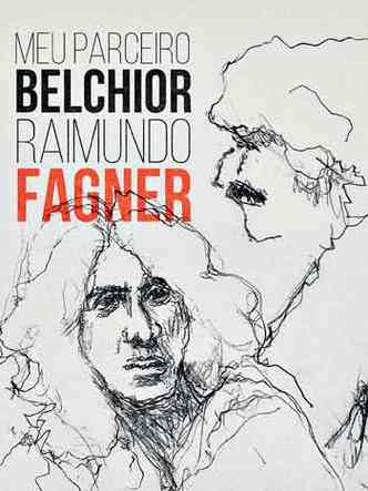 Ilustraes dos rostos de Fagner e Belchior na capa do disco Meu parceiro Belchior