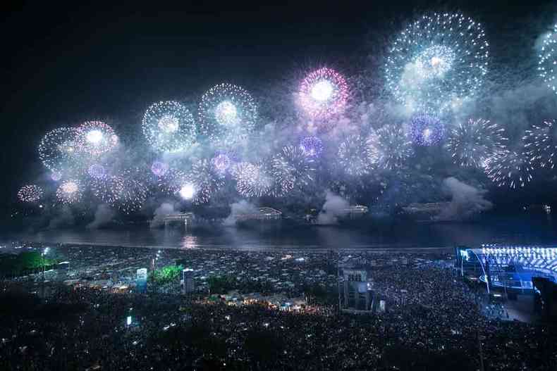 Fogos de artifcios da Praia de Copacabana