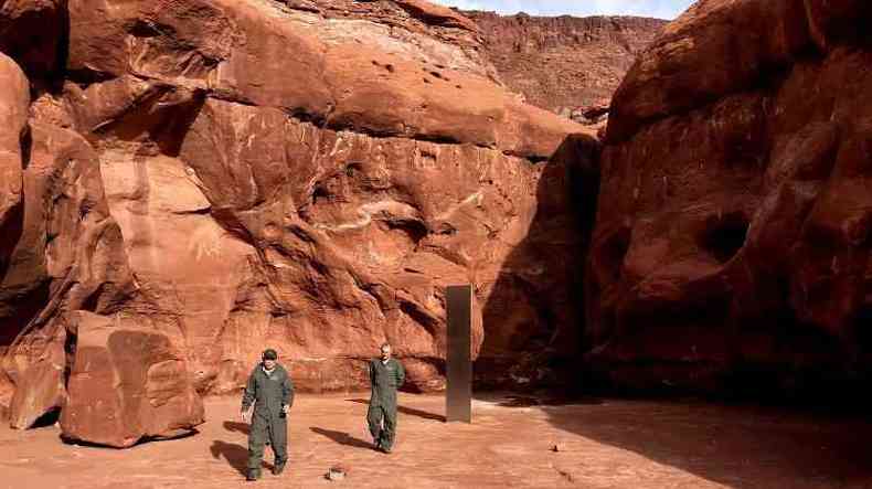 Monolito misterioso desapareceu do local onde estava, no deserto de Utah(foto: Utah Department of Public Safety)