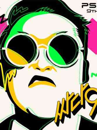 Capa do disco 'PSY 9TH' traz ilustrao colorida do rosto do cantor Psy, com traos de mang
