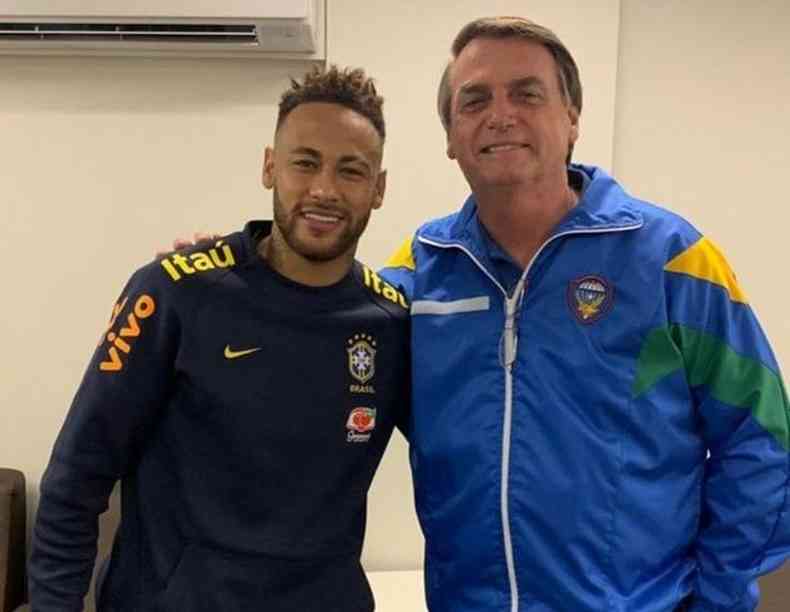 Neymar e Bolsonaro sempre tiveram uma relao amigvel (foto: Reproduo/Twitter)