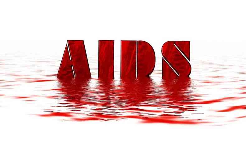 palavra aids escrita em letras vermelhas