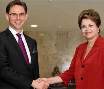 Dilma se encontrou nesta tera-feira com o primeiro-ministro da Finlndia, Jyrki Katainen(foto: Roberto Stuckert Filho/Presidncia )