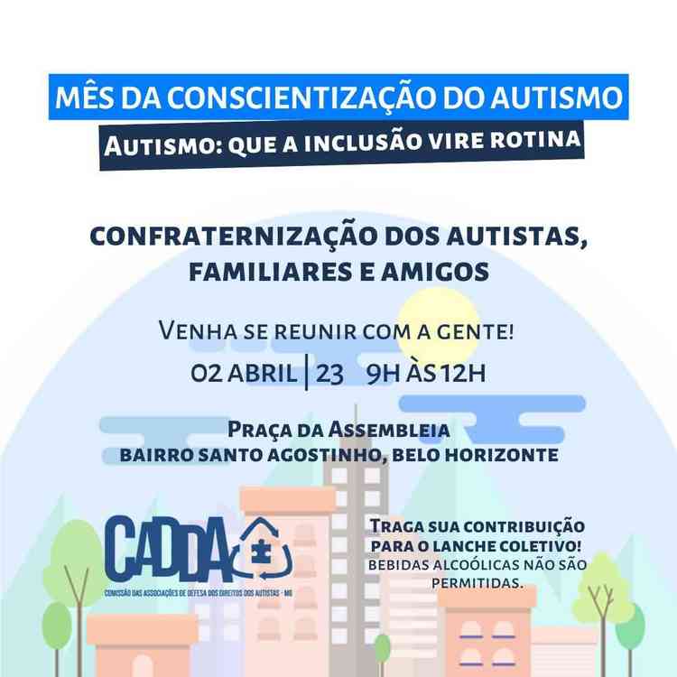 banner do evento na Praa da Assembleia no dia do autismo 02/04