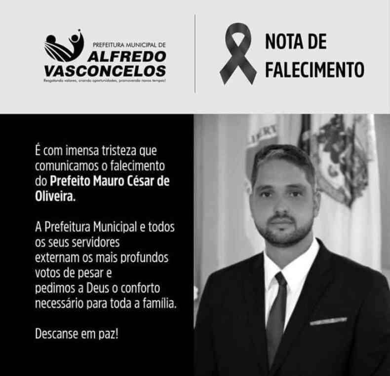 Comunicado da Prefeitura de Alfredo Vasconcelos 