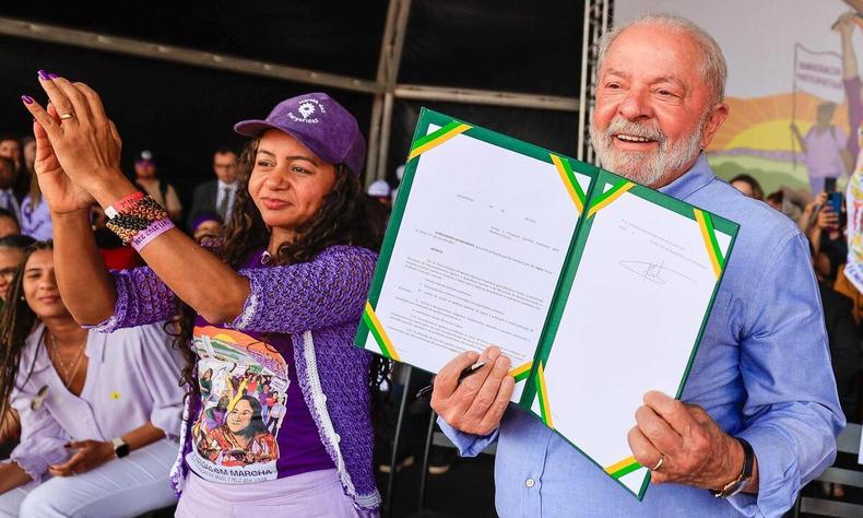 Coordenadora da Marcha das Margaridas, Maz Moraes, e presidente da Repblica Luiz Incio Lula da Silva