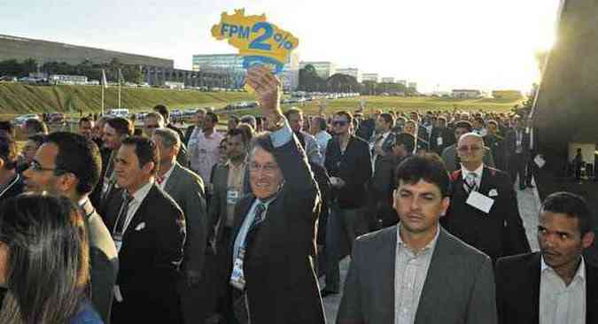 Em maio, prefeitos pediram reajuste do Fundo de Participao dos Municpios, durante marcha a Braslia, mas Dilma evitou discutir o tema (foto: Antnio Cunha/CB/D.A Press)