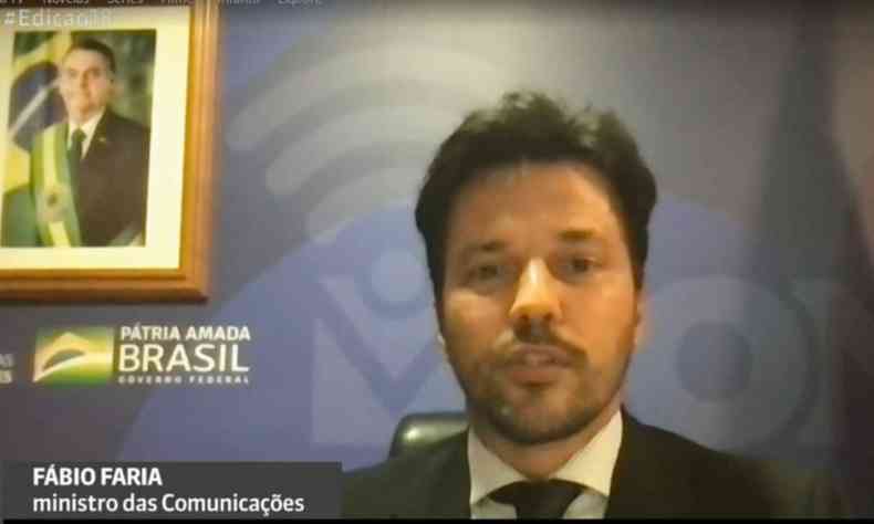 Ministro das Comunicaes, Fabio Faria(foto: Tv Globo/Reproduo)
