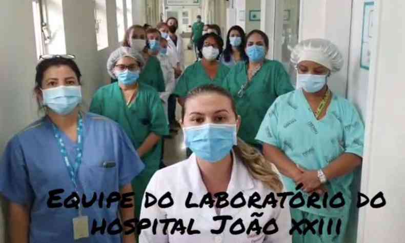 Funcionrios do Hospital XXIII divulgaram vdeo pelas redes sociais manifestando preocupao com o projeto de lei do governo de Minas (foto: WhatsApp/Reproduo)