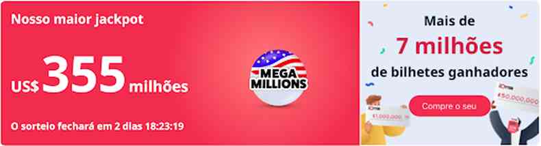 Sua chance de ganhar R$ 7,5 bilhões com o sorteio da Mega Millions