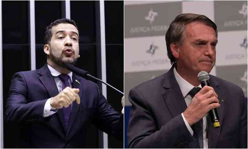 Janones a esquerda e Jair Bolsonaro a direita
