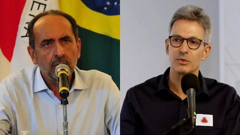 Zema e Kail lado a lado em uma montagem