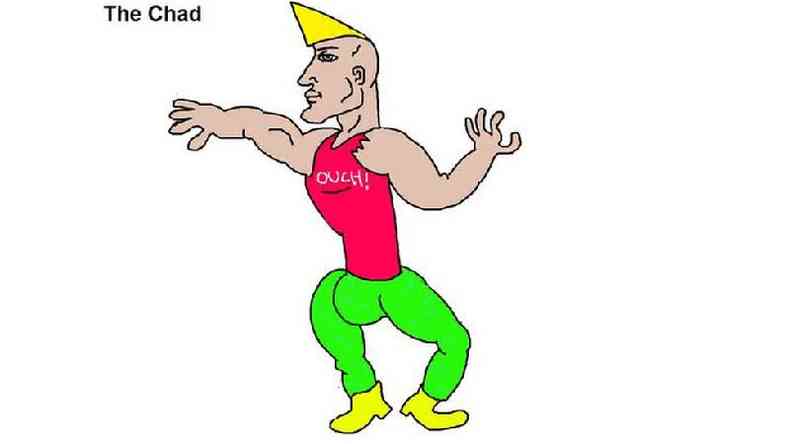 Desenho de 'Chad' usado como base em muitos memes 'incel'(foto: FACEBOOK)