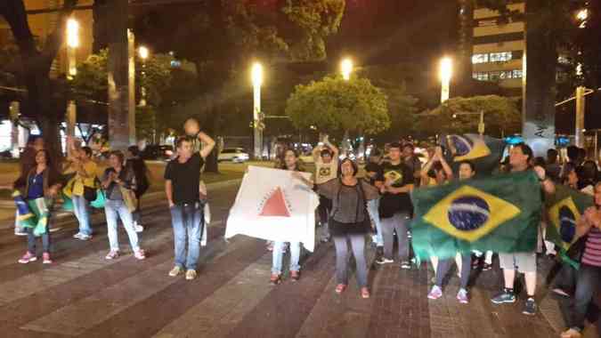 Cerca de 50 manifestantes protestam na Savassi Marcos Vieira/EM/D.A Press 