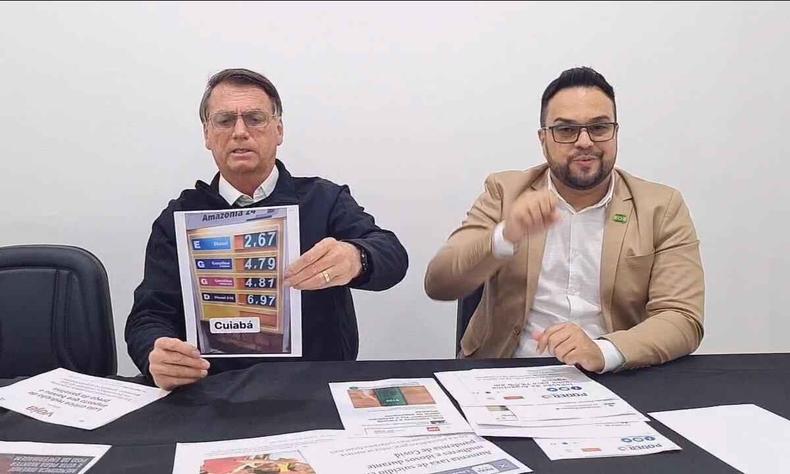 Jair Bolsonaro (PL) pede que população fotografe e divulgue preço do combustível em postos de gasolina(foto: Redes Sociais/Reprodução) Jair Bolsonaro