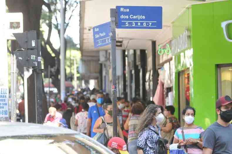 Movimento no Centro de Belo Horizonte(foto: Gladyston Rodrigues/EM/D.A Press)