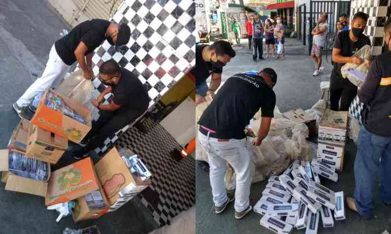 CDs, DVDs e cigarros falsificados apreendidos em Belo Horizonte(foto: PMMG/Divulgao)