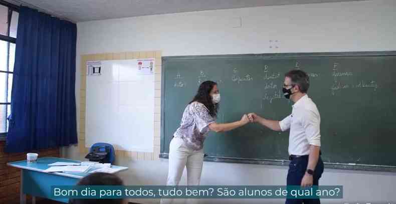 O governador de Minas Gerais, Romeu Zema, divulgou em suas redes sociais, em outubro, um vídeo gravado durante a visita que fez à Escola Estadual Vitor Gonçalves, em Itaúna.