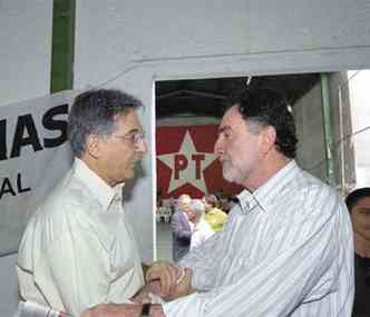 A votao marcou o encontro de adversrios internos, como Pimentel e Patrus, e dos presidentes dos diretrios estadual, Reginaldo Lopes, e municipal, Roberto Carvalho (foto: Cristina Horta/EM/DA Press )