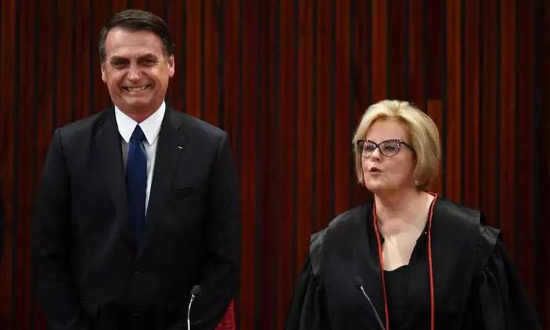 Jair Bolsonaro ao lado de Rosa Weber