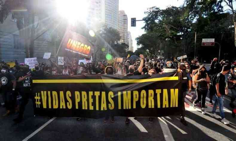 Cena do protesto em BH nesse domingo (7)(foto: Tlio Santos/EM/DA Press)