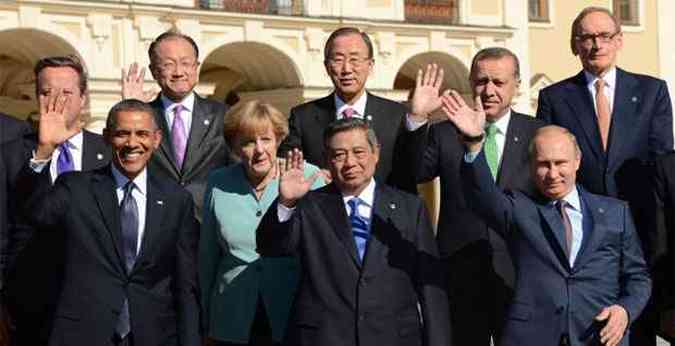 Em encontro do G20, lderes mundiais se mostraram divididos sobre o conflito srio(foto: KIRILL KUDRYAVTSEV / AFP)