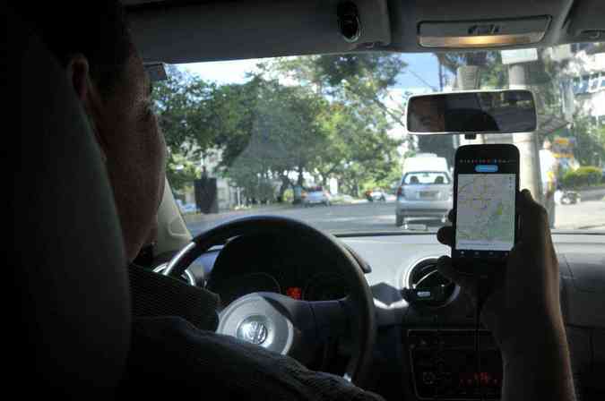 Multa a motoristas parceiros do aplicativo est proibida por liminar(foto: Juarez Rodrigues/EM/D.A.Press)