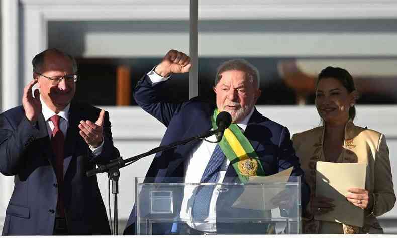 Geraldo Alckmin, Lula e a primeira-dama Janja