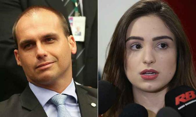 Eduardo Bolsonaro e Patrícia Lélis responderam um ao outro nas redes sociais após denúncia(foto: Fábio Rodrigues Pozzebom/ Agência Brasil Fábio Rodrigues Pozzebom/ Agência Brasil (08/08/2016)) Eduardo Bolsonaro e Patrícia Lélis responderam um ao outro nas redes sociais após denúncia(foto: Fábio Rodrigues Pozzebom/ Agência Brasil Fábio Rodrigues Pozzebom/ Agência Brasil (08/08/2016))