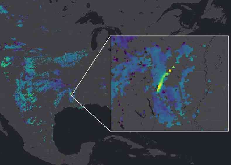As 'nuvens' de metano vistas do espao podem se estender por centenas de quilmetros