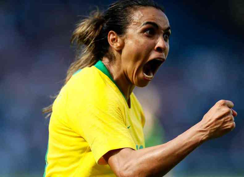 Aos 33 anos, Marta ter mais uma chance de ser campe do mundo com a Seleo Brasileira(foto: Jamie Squire/Getty Images/AFP %u2013 26/7/18)