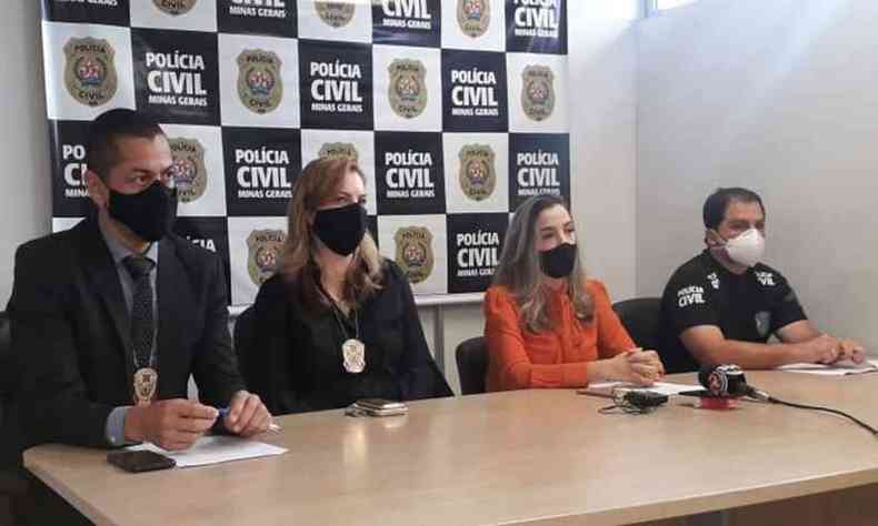 Equipe da Polcia Civil concedeu entrevista sobre o caso(foto: PCMG/Divulgao)
