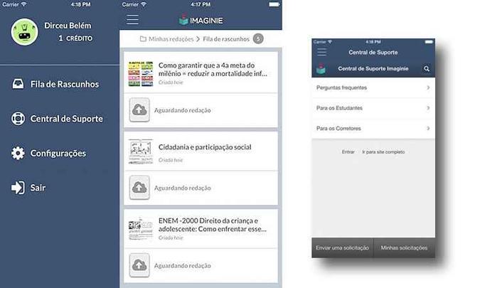 App de correção de redação para o Enem. (foto: Divulgação) App de correção de redação para o Enem. (foto: Divulgação)