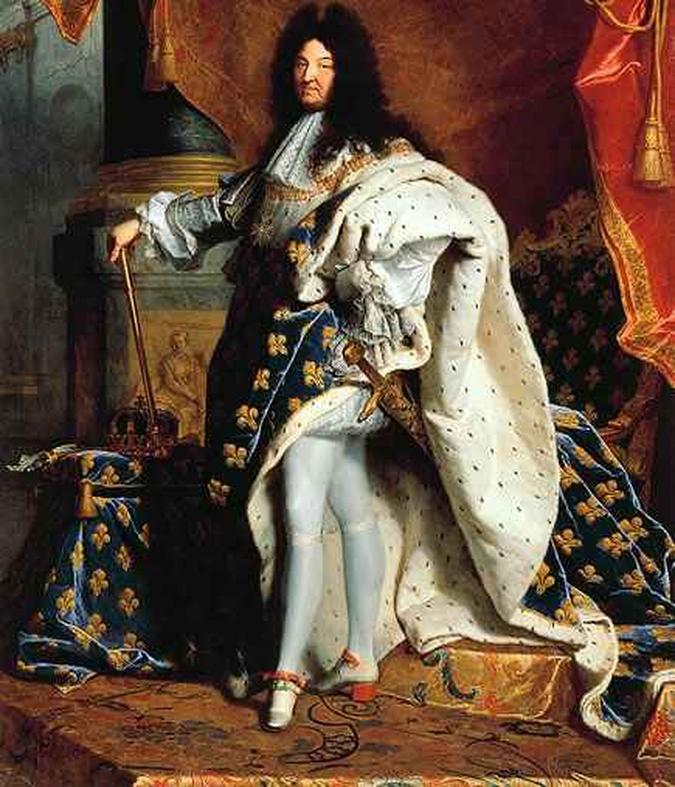 Luís XIV da França: espada, coroa e cetro - símbolos do rei absolutista hobbesiano.(foto: Hyacinthe Rigaud - Luís XIV - 1701 (Museu do Louvre)) Luís XIV da França: espada, coroa e cetro - símbolos do rei absolutista hobbesiano.(foto: Hyacinthe Rigaud - Luís XIV - 1701 (Museu do Louvre))