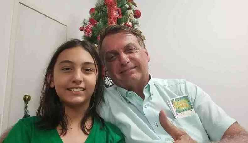 Presidente Jair Bolsonaro (PL) e filha caçula, Laura