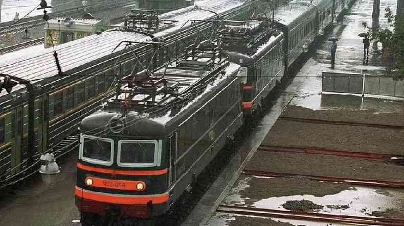 Trem blindado de Kim Jong Il chegando a Moscou em 2001