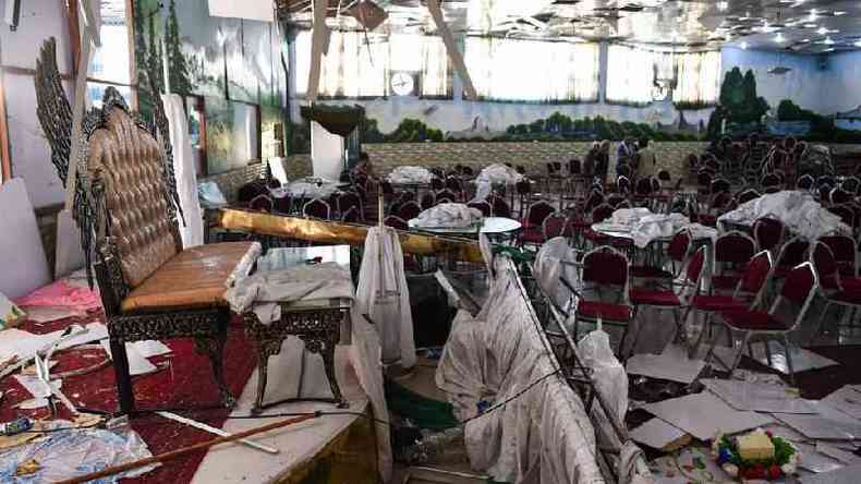 Militantes do Estado Islmico foram responsabilizados por uma srie de ataques no Afeganisto %u2014 como este em um salo de festas de casamento em Cabul, no ano de 2019(foto: AFP)