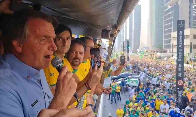 Jair Bolsonaro discursou para apoiadores na Avenida Paulista