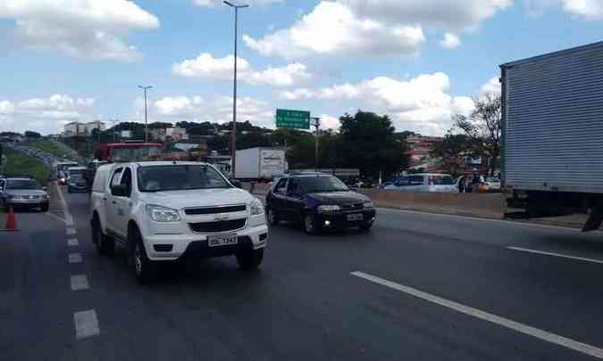 Congestionamento chegou a 10 quilmetros no local(foto: PMRv/Divulgao)