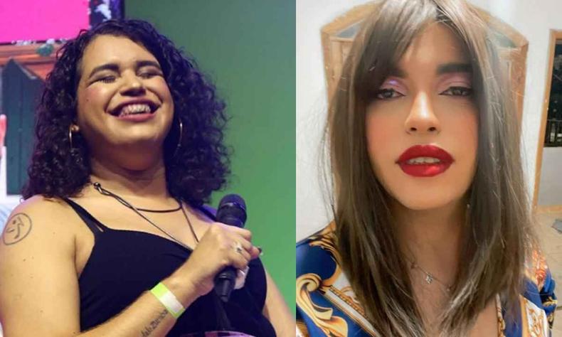 Eva e Spencer defendem que dar oportunidade para que mulheres trans e travestis ocupem espa Montagem com imagem de Eva, sorrindo, usando uma camiseta preta e segurando um microfone, e de Spencer, de cabelos lisos e batom vermelho usando uma camisa estampada