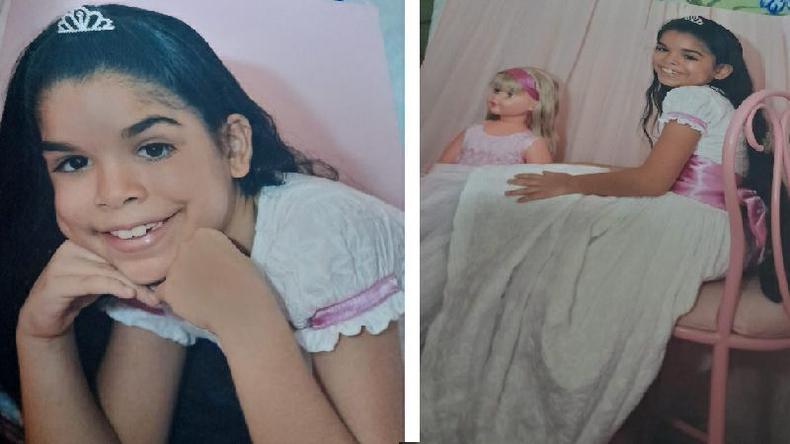 Rute vestida de princesa para sua festa de sete anos