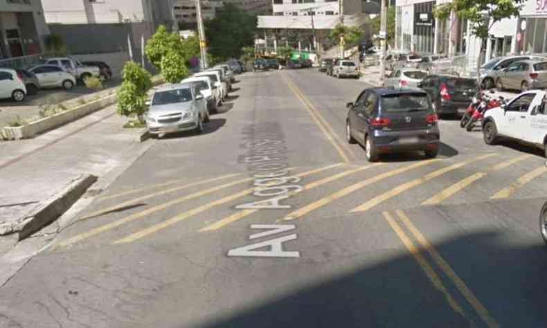 Avenida Aggeo Pio Sobrinho, onde a polcia avistou os autores tentando arrombar um carro(foto: Reproduo/Google Street View)